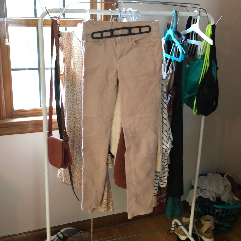 Corduroy pink tapered pants